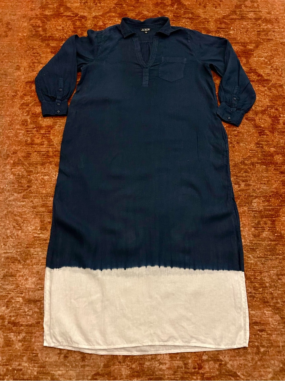 J. Crew bungalow maxi popover in dip-dyed linen. Size XXL. - Picture 5 of 16